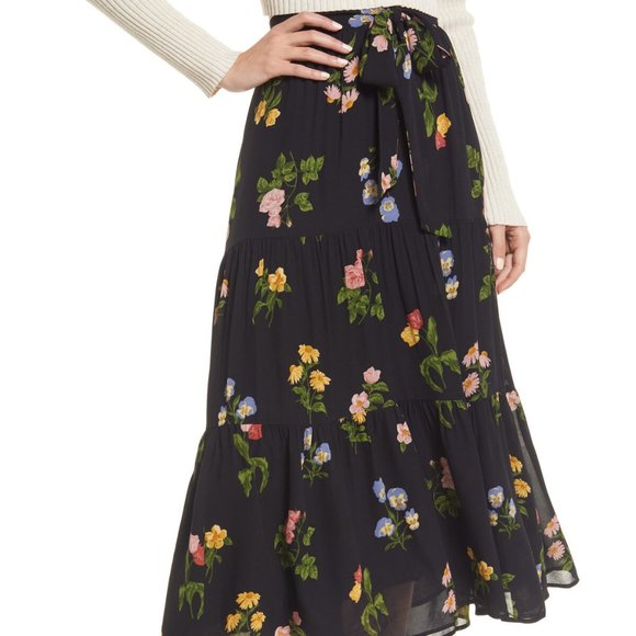 Reformation Dresses & Skirts - UNWORN. Reformation Uma Tiered Floral Midi Skirt In Night Bloom